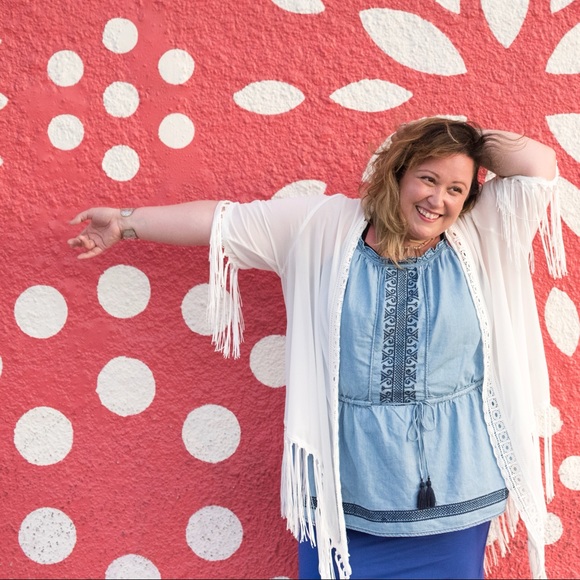 Torrid pool beach coverup kimono with fringe - Picture 4 of 4